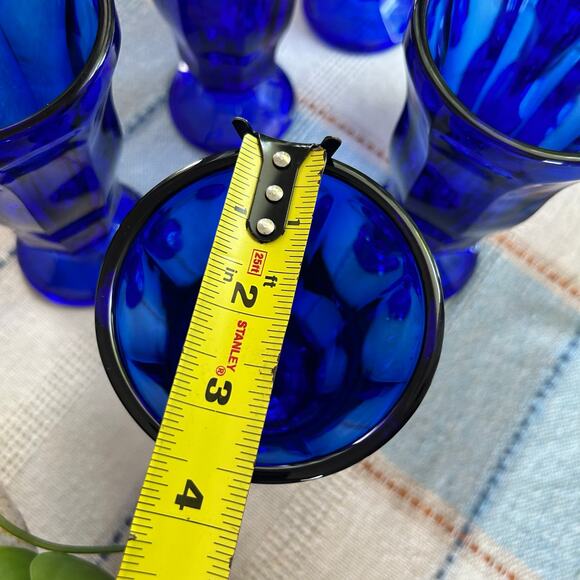 Set of 6 Anchor Hocking Cobalt Blue Fountainware Tall Parfait / Float Glasses - Picture 11 of 12
